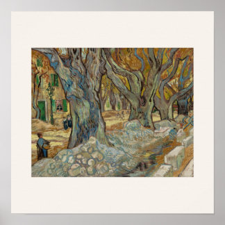 Les Grands Platanes par Van Gogh Affiche Carrée