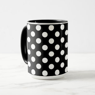 Les grands Pois blancs élégants de Black Mug