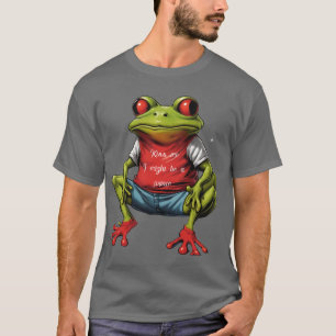 Les grenouilles portent un t-shirt disant embrasse