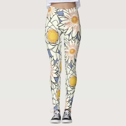 les grosses fleurs des femmes leggings zazzle (Devant)