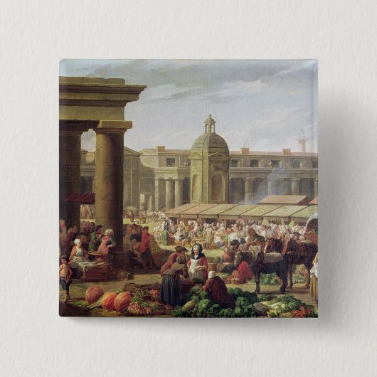 Les Halles, Parijs Vierkante Button 5,1 Cm (Voorkant)