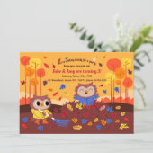 Les hiboux en automne Invitation (Debout devant)