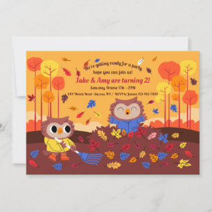 Les hiboux en automne Invitation