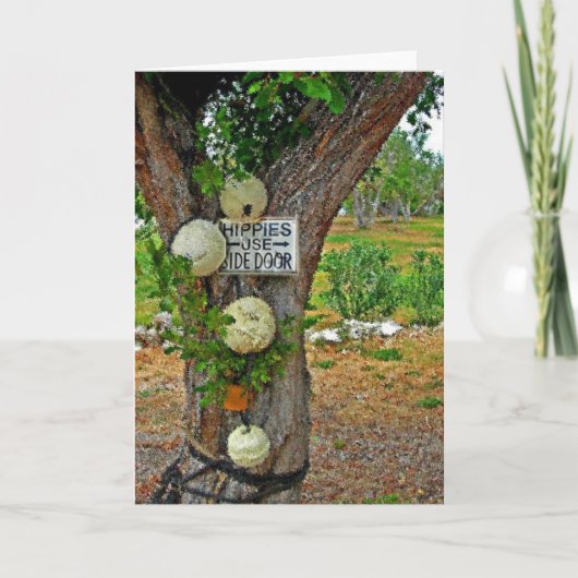 les hippies utilisent la carte de voeux de porte l (Devant)