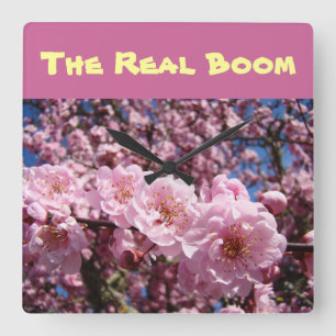 Les horloges murales The Real Boom Fleurs roses Pr
