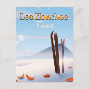 Les Houches France ski poster Briefkaart