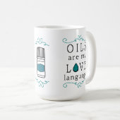 Les Huiles Sont Ma Langue D'Amour Café Mug Turquoi (Devant droit)