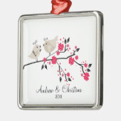 Les inséparables couplent le ęr ornement mignon de (Gauche)