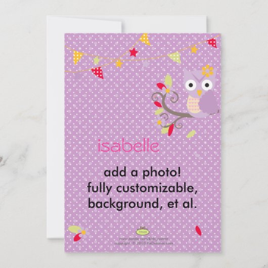 Les invitations à la fête d'anniversaire (Dos)