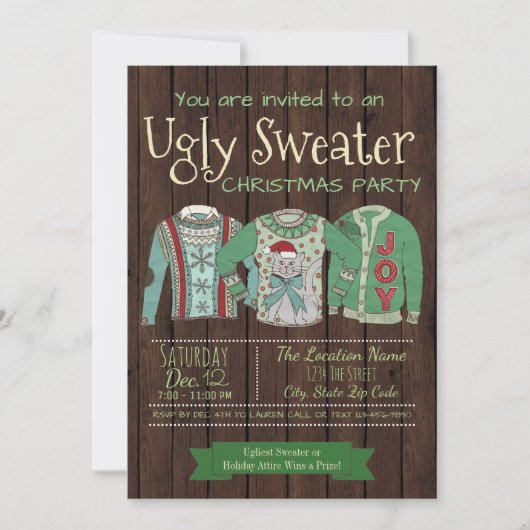 Les invitations à la fête de Noël des plus affreus (Devant)