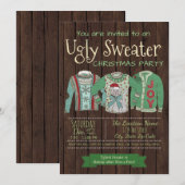 Les invitations à la fête de Noël des plus affreus (Devant / Derrière)