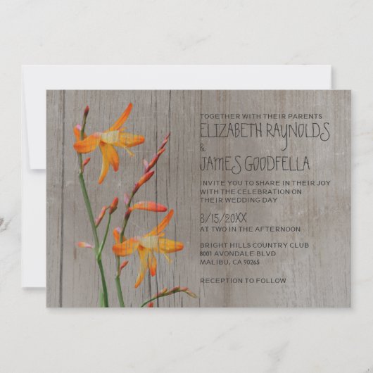 Les invitations au mariage de Freesia en Russie (Devant)