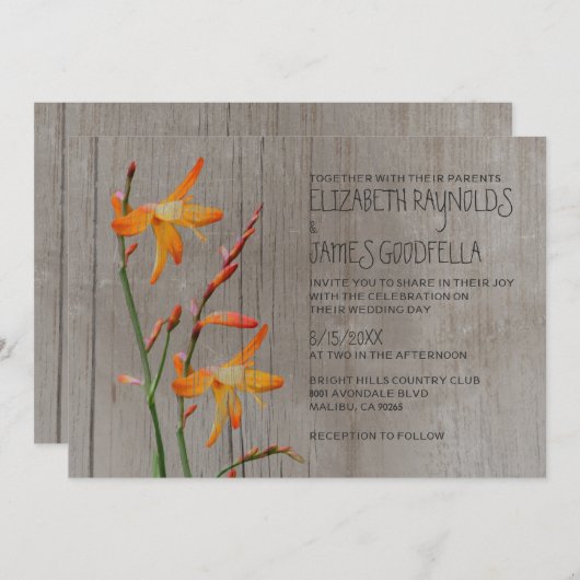 Les invitations au mariage de Freesia en Russie (Devant / Derrière)