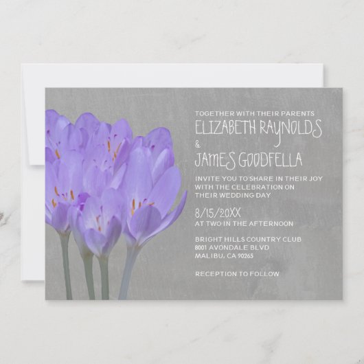 Les invitations aux mariages de crocus (Devant)