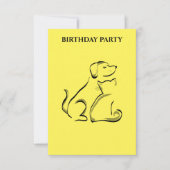 "LES INVITATIONS D'ANNIVERSAIRE CHIEN ET CHAT PERS (Devant)