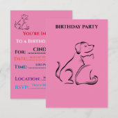 "LES INVITATIONS D'ANNIVERSAIRE CHIEN ET CHAT PERS (Devant / Derrière)