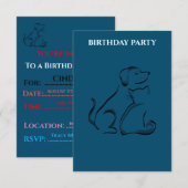 "LES INVITATIONS D'ANNIVERSAIRE CHIEN ET CHAT PERS (Devant / Derrière)