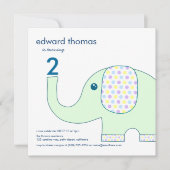 Les Invitations D'Anniversaire Des Éléphants Dans  (Devant)
