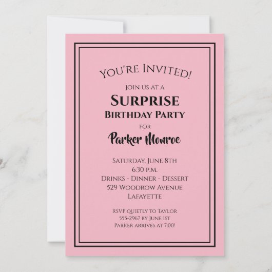 Les Invitations d'anniversaire des grands 40 (Dos)