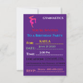 LES INVITATIONS D'ANNIVERSAIRE "GYMNASTIQUES" ONT  (Dos)