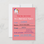 LES INVITATIONS D'ANNIVERSAIRE "RAINBOW PONY" ONT  (Dos)