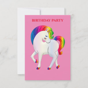 LES INVITATIONS D'ANNIVERSAIRE "RAINBOW PONY" ONT