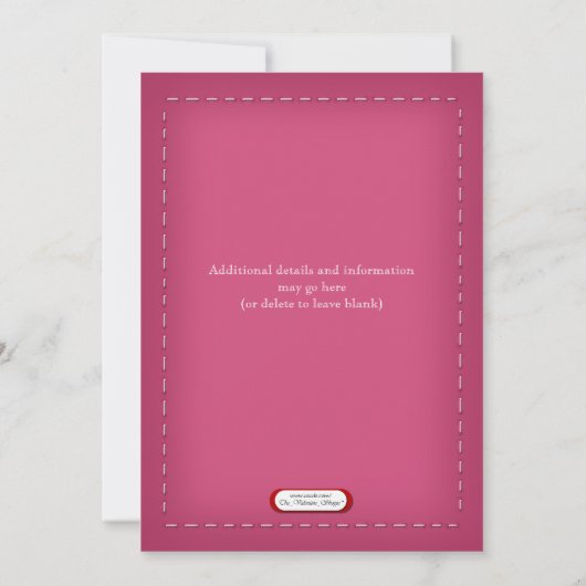 Les invitations de la Saint-Valentin en tache rose (Dos)