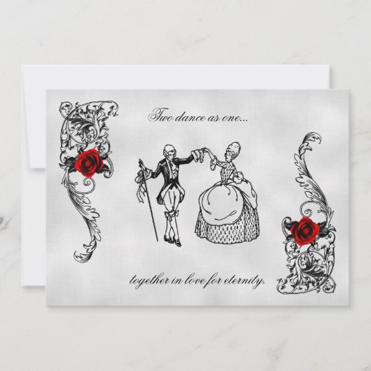 Les invitations de mariage gothique de la danse (Devant)