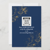 Les invitations de mariage sont bleu foncé, or et (Dos)