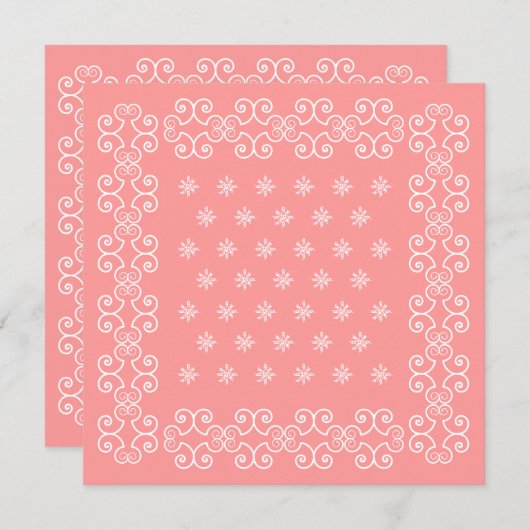 Les invitations de rose de Bandana de cow-girl (Devant / Derrière)