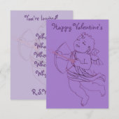 Les invitations de Valentine Cartes Cupid personna (Devant / Derrière)