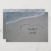 Les Invitations du Heart in the Sand Beach Anniver (Devant / Derrière)