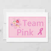 Les invitations du ruban rose Sensibilisation au c (Devant)