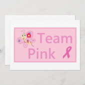 Les invitations du ruban rose Sensibilisation au c (Devant / Derrière)