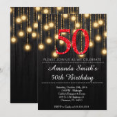 Les Invitations rouges de Black et d'Or pour elle (Devant / Derrière)