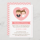 Les jeunes mariés adorés postent des invitations à (Devant / Derrière)