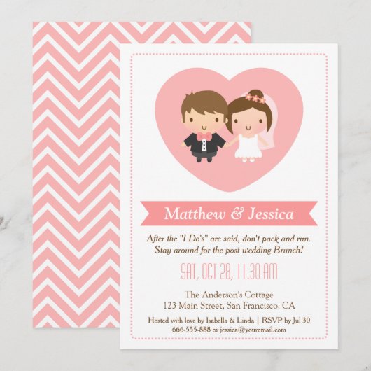 Les jeunes mariés adorés postent des invitations à (Devant / Derrière)