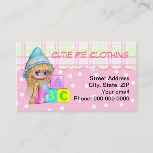 Les jouets des enfants de carte de visite, (Devant)