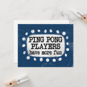 Les Joueurs De Ping Pong Ont Plus De Carte De Voeu (Devant/Arrière en situation)