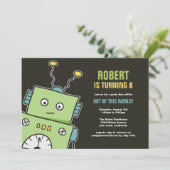 Les joyeux Robot Boys Invitations à la fête d'anni (Debout devant)