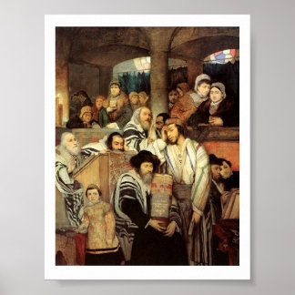 Les juifs prient sur Yom Affiche juive Imprimer