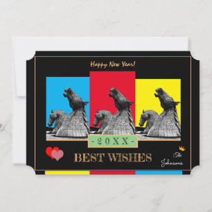 Les Kelpies et Bonne Année ! Carte de souhaits/Eco