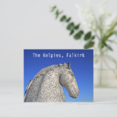 Les Kelpies, Falkirk, carte postale (Debout devant)