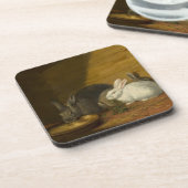 Les lapins mangent des Dessous de verre d'art (Côté gauche)