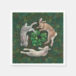 "Les lapins se frottent." Serviettes en Papier