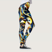 Les Leggings Arabesques Bleus D'Or (Droite)