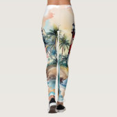 Les Leggings Féminins du paradis tropical audacieu (Dos)