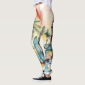 Les Leggings Féminins du paradis tropical audacieu (Gauche)