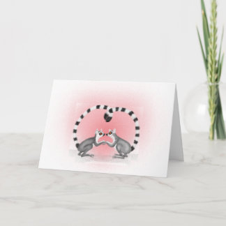 Les lémuriens amoureux Carte de Saint Valentin