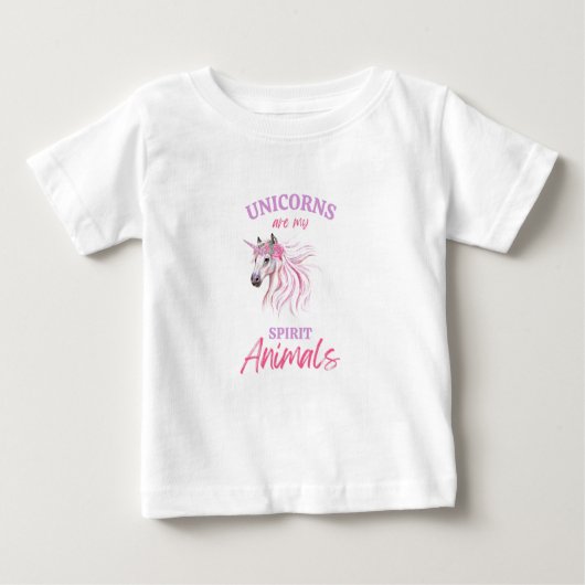 Les licornes sont mon esprit Animaux bébé T-shirt (Devant)